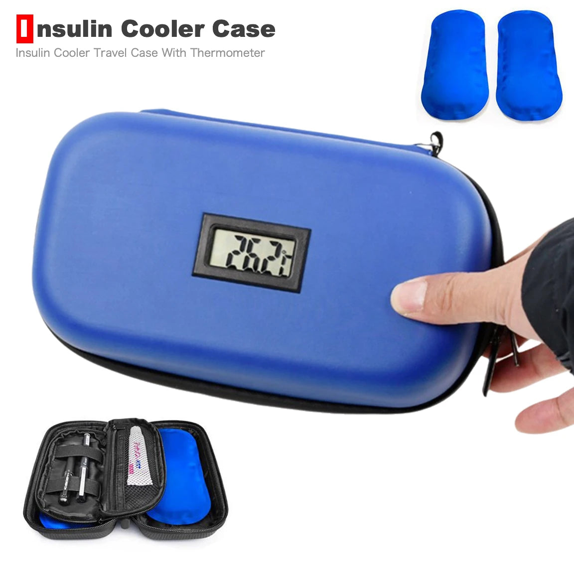 Large Portable Peptide Cooling Travel Case – with Temp Display